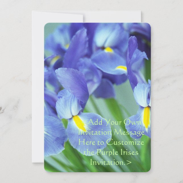 Spring Purple Irises Flower Art Photo Invitation (Front)