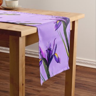 Spring Purple Irises in Bloom Table Runner