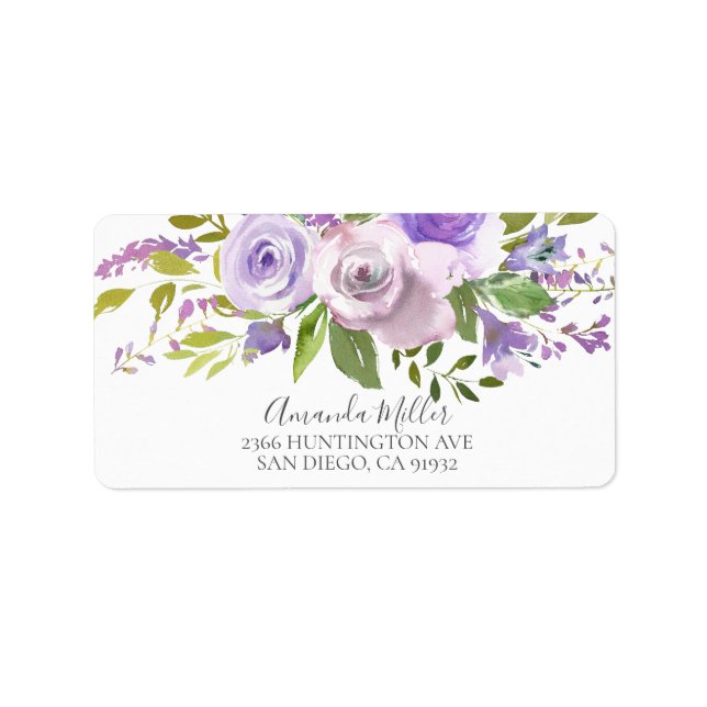 Spring Purple Lavender Return Address Label (Front)