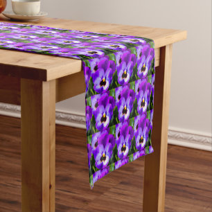 Spring Purple Pansy Table Runner