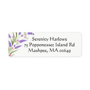 Spring Purple Pink Lilac Watercolor Floral Label