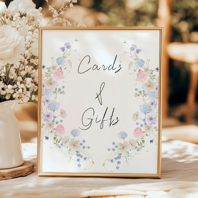 Spring Purple Pink Wildflower Cards and Gifts Sign (Creator Uploaded)