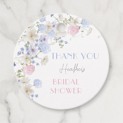 Spring Purple Pink Wildflowers Bridal Shower Favor Tags