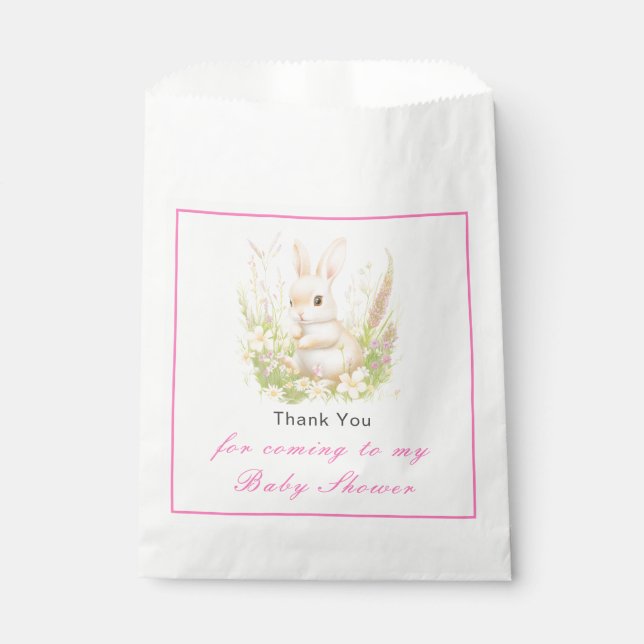 Spring Rabbit Baby Shower Favor Bag (Front)