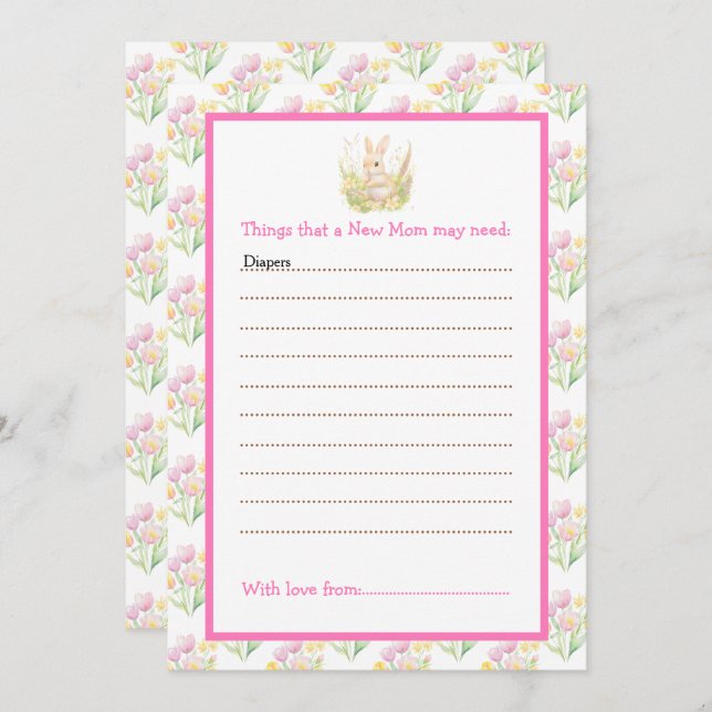 Spring Rabbit Baby Shower Invitation (Front/Back)