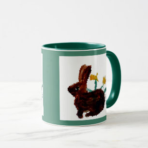 Spring Rabbit Daffodil Art Mug