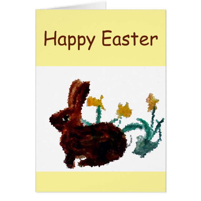 Spring Rabbit Daffodils Easter Cards (Front)