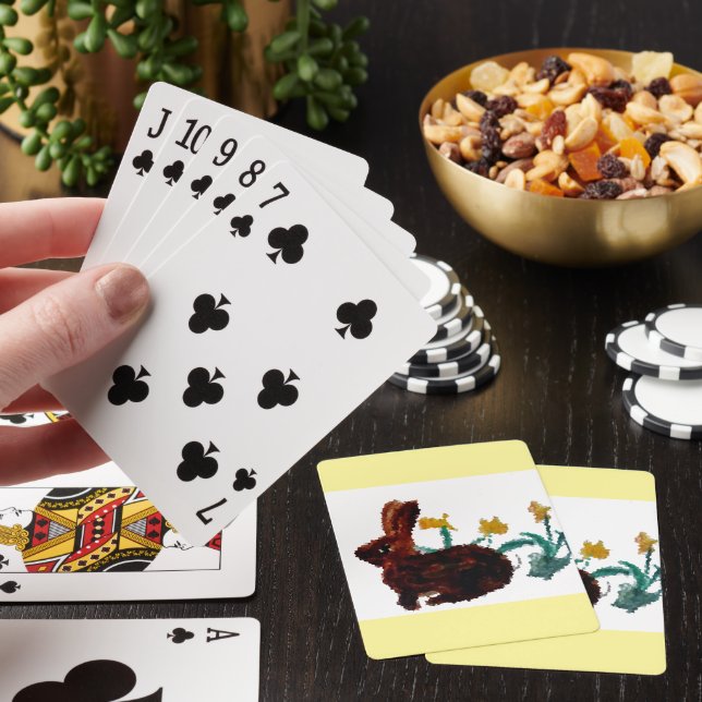 Spring Rabbit Daffodils Poker Cards (In Situ)