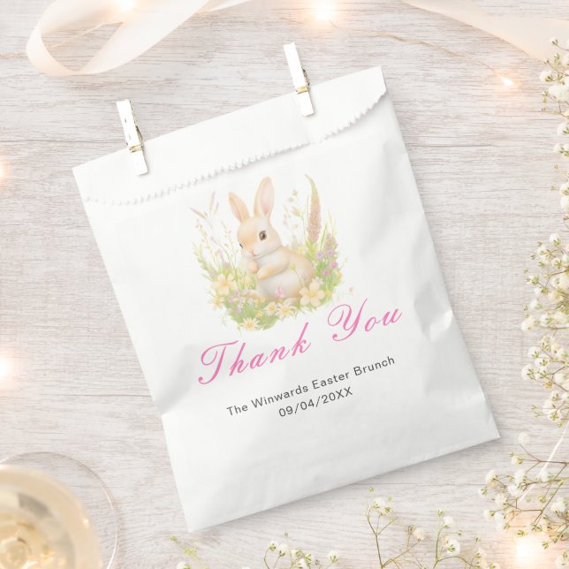 Spring Rabbit Easter Brunch Favor Bag (Clipped)
