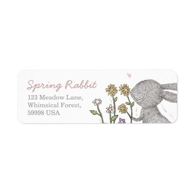 Spring Rabbit Return Address Label (Front)