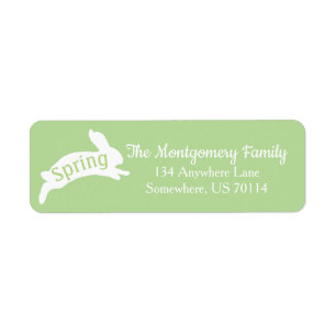Spring Rabbit Silhouette Family Name Label