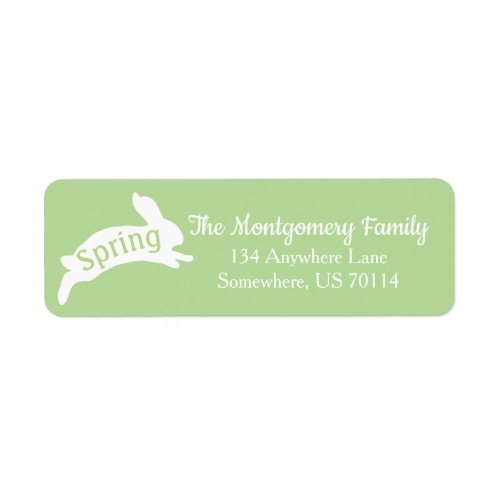 Spring Rabbit Silhouette Family Name Label
