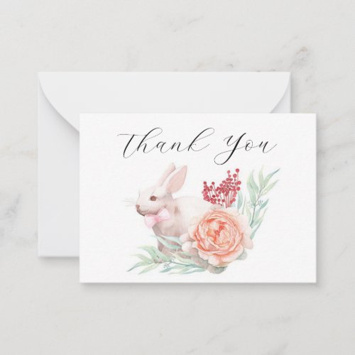 Spring Rabbit Thank You Note Card