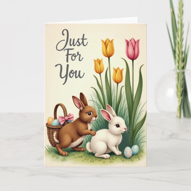 Spring Rabbits Celebration Card (Front)