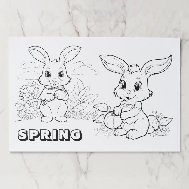 Spring Rabbits  Paper Pad (Front)