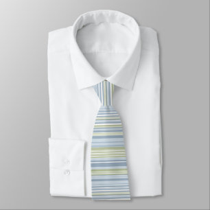 Spring Rain and Tropical Blue Stripes Neck Tie