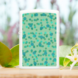 spring rain, aqua forest and sea green dots zippo lighter