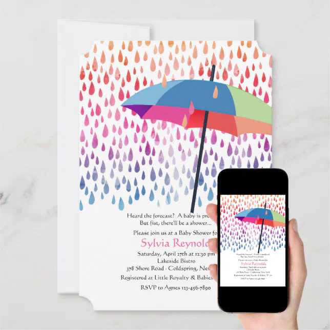 Spring Rain Baby Shower Invitation | Zazzle
