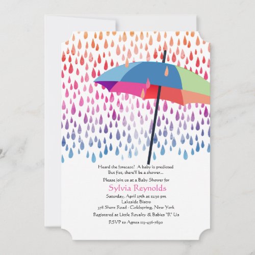 Spring Rain Baby Shower Invitation