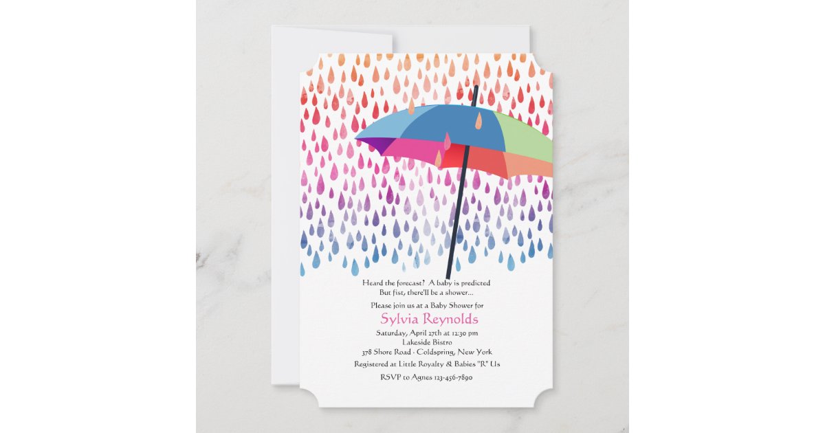 Spring Rain Baby Shower Invitation | Zazzle