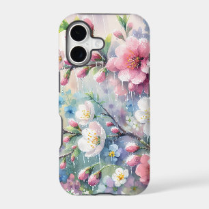 Spring Rain Blossom Watercolor Cottagecore iPhone 17 Case