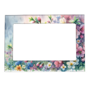 Spring Rain Blossom Watercolor Cottagecore Magnetic Frame