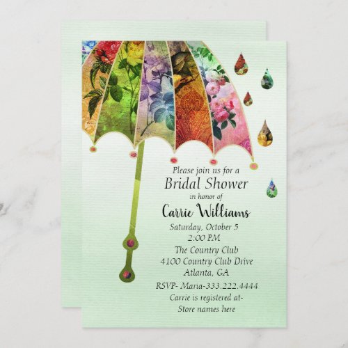 Spring Rain Bridal Shower Invitation