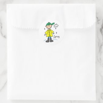 Spring Rain Classic Round Sticker | Zazzle