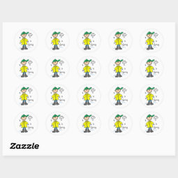 Spring Rain Classic Round Sticker | Zazzle