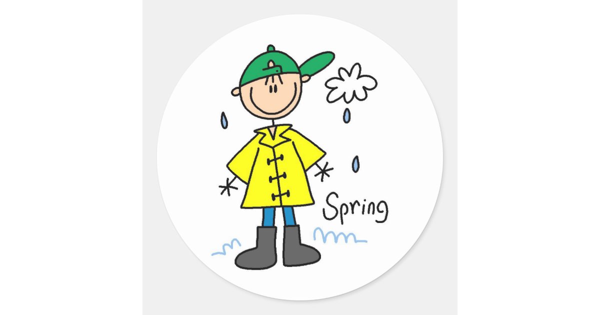 Spring Rain Classic Round Sticker | Zazzle