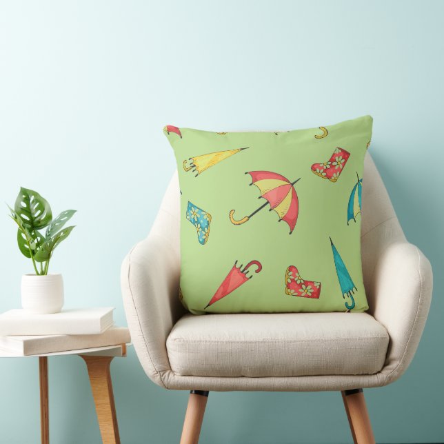 Spring Rain I Throw Pillow (Chair)