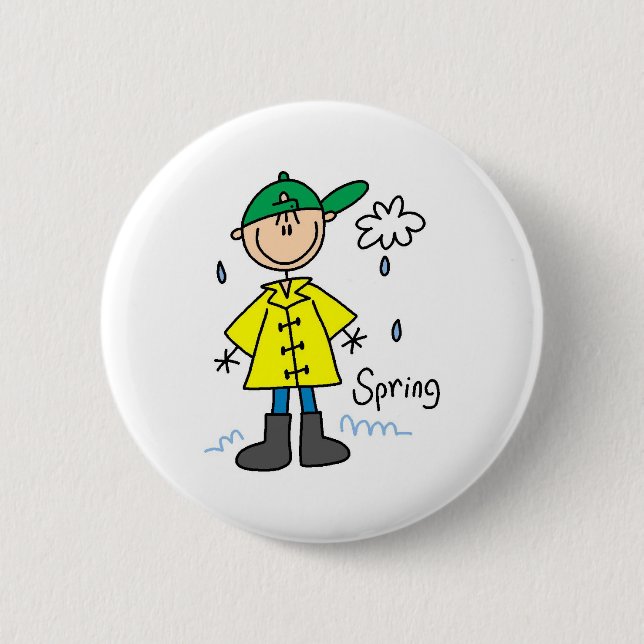 Spring Rain  Pinback Button (Front)