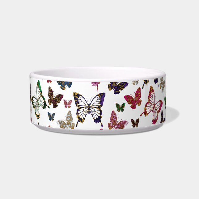 Spring Rainbow Marble Butterfly Spring Pattern Bowl (Front)