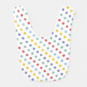Spring Rainbow Polka Dot Pattern Baby Bib