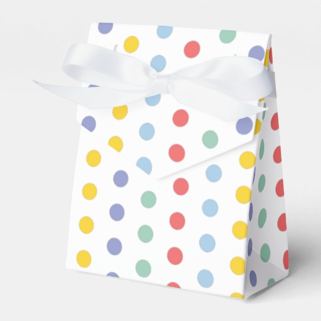 Spring Rainbow Polka Dot Pattern Favor Box (Front Side)