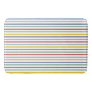 Spring Rainbow Striped Bath Mat