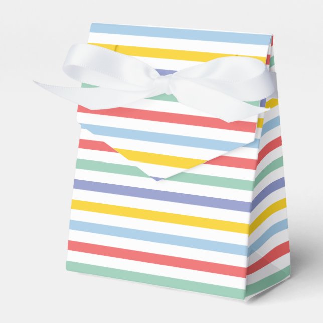 Spring Rainbow Striped Favor Box (Front Side)