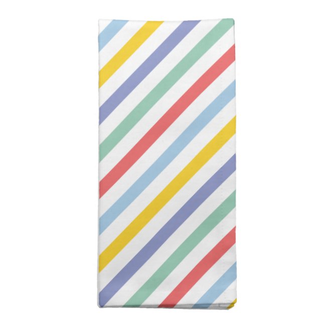 Spring Rainbow Stripes Pattern Napkin Set (Folded)