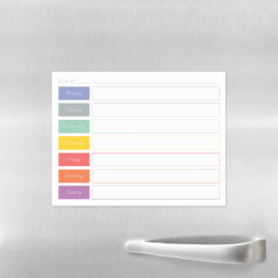 Spring Rainbow Watercolor Weekly Calendar Planner Magnetic Dry Erase Sheet