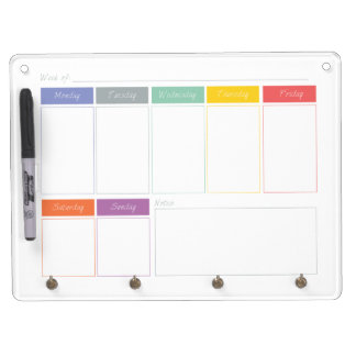 Spring Rainbow Weekly Calendar Dry Erase Board
