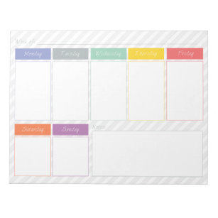 Weekly Calendar Notepads | Zazzle