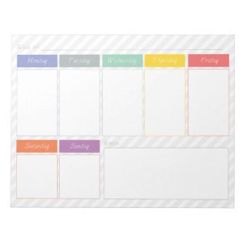 Spring Rainbow Weekly Planner Tear Off Notepad by EnduringMoments at Zazzle