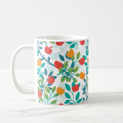 Spring Red and Green Colors Apple Fruit Pattern Coffee Mug