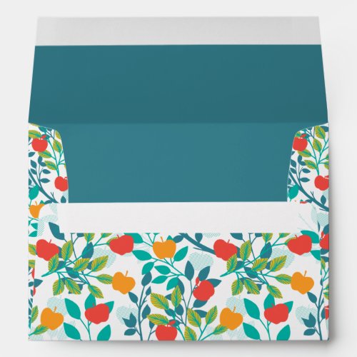 Spring Red and Green Colors Apple Fruit Pattern Envelope