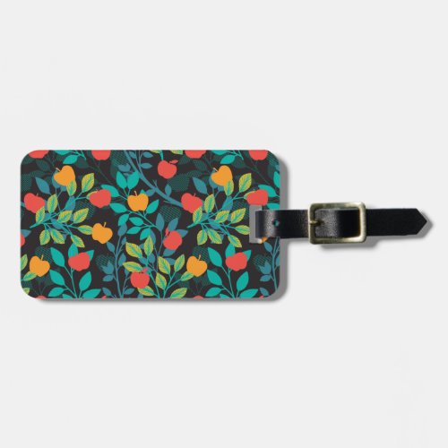 Spring Red and Green Colors Apple Fruit Pattern II Luggage Tag