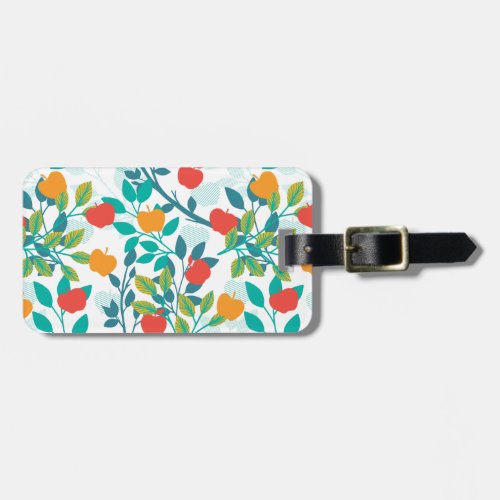 Spring Red and Green Colors Apple Fruit Pattern Luggage Tag