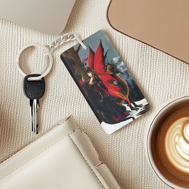 Spring Red Fairy Dragon Mother Nature Fantasy Keychain (Creator Uploaded)