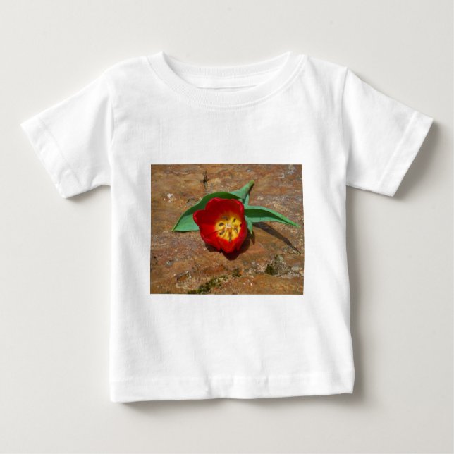 Spring Red Tulip Baby T-Shirt (Front)
