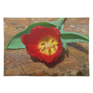 Spring Red Tulip Cloth Placemat