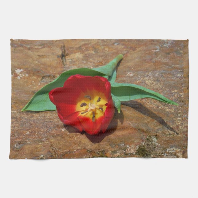 Spring Red Tulip Towel (Horizontal)